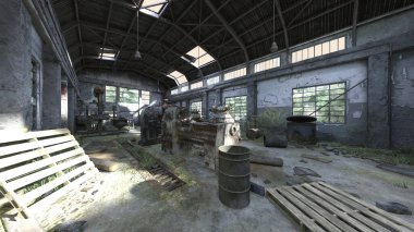 Terk edilmiş deponun 3D görüntüsü