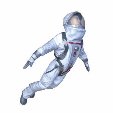 Bir erkek astronotun 3 boyutlu canlandırması