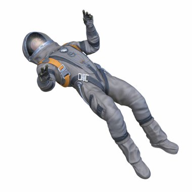 Bir erkek astronotun 3 boyutlu canlandırması