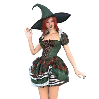 cadı üzerinde beyaz izole