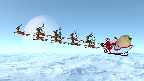 Noel Baba'nın 3D çizim — Stok fotoğraf
