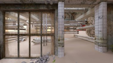 Terk edilmiş tesisin 3 boyutlu canlandırması