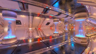 İçerideki uzay aracının 3B görüntülemesi