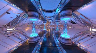 İçerideki uzay aracının 3B görüntülemesi