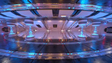 İçerideki uzay aracının 3B görüntülemesi