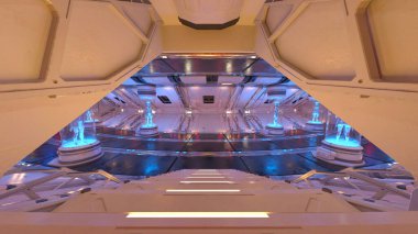 İçerideki uzay aracının 3B görüntülemesi