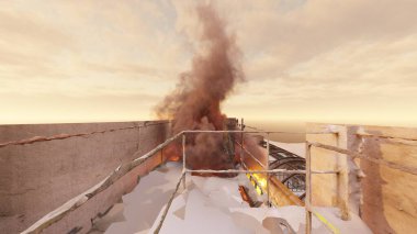 Terk edilmiş tesisin 3 boyutlu canlandırması