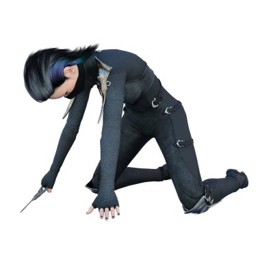 kadın savaşçı 3D çizimi