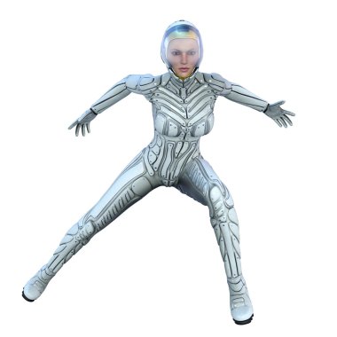 Süper kadın 3D çizimi