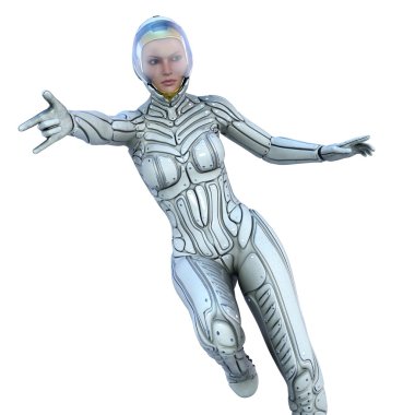 Süper kadın 3D çizimi