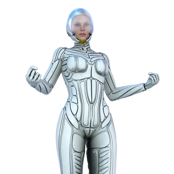 3D illustratie van super vrouw — Stockfoto