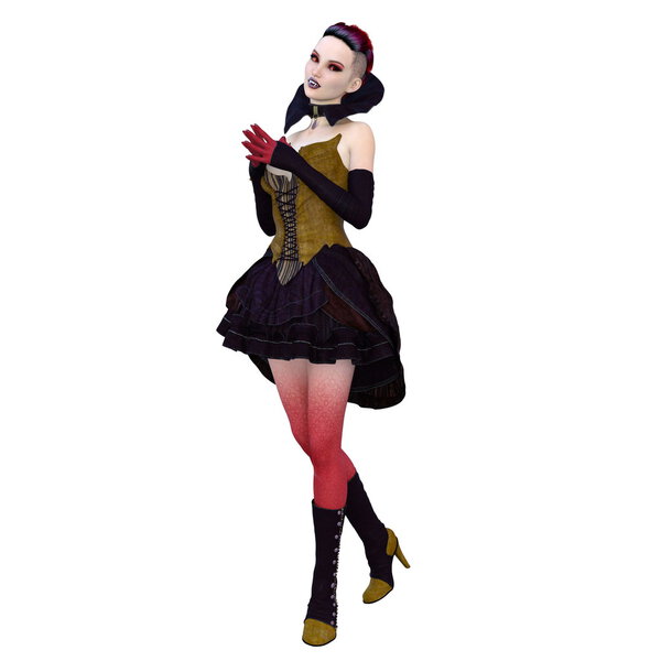 3D illustration of female vampire