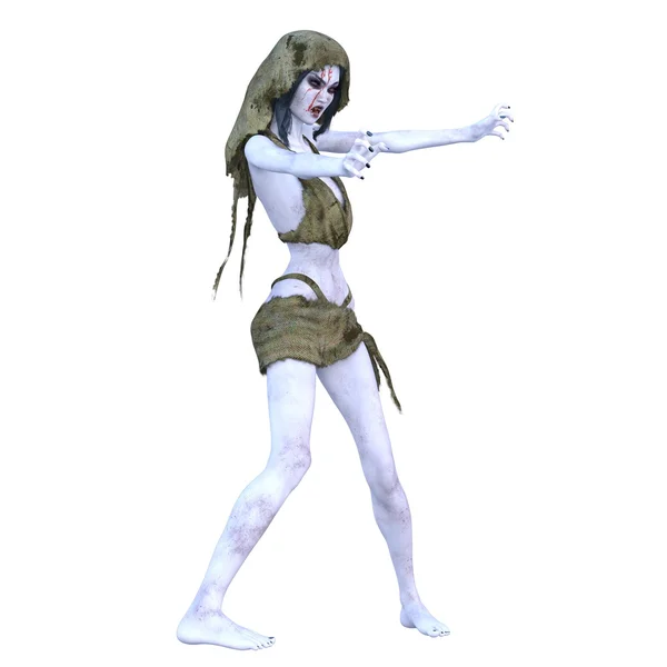 3D illustration of female zombie — Stock Photo, Image