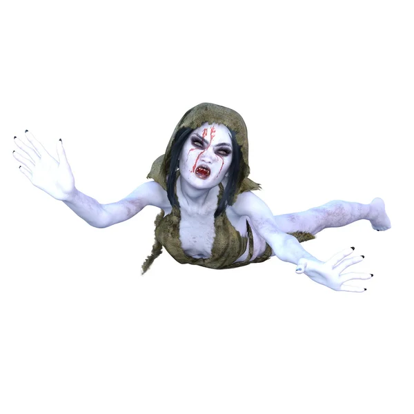 Női zombi 3D illusztrációja — Stock Fotó