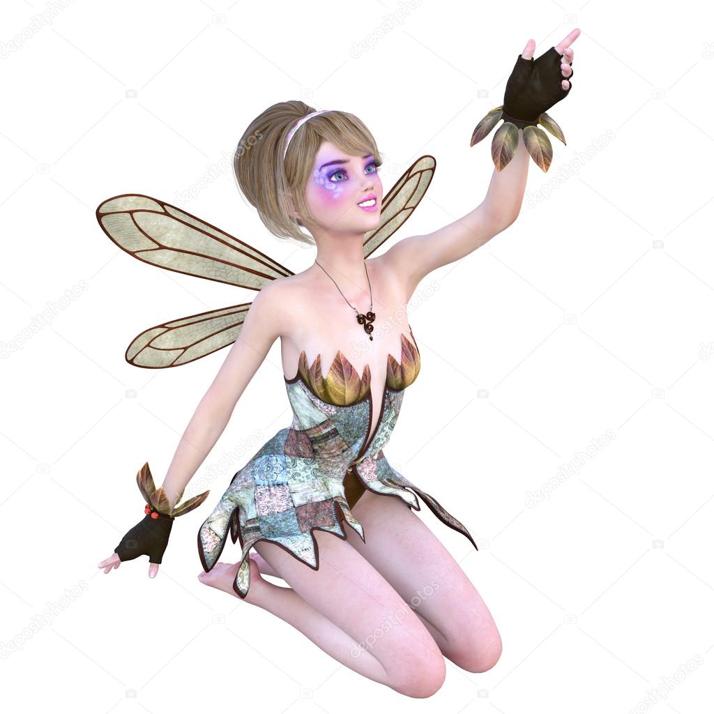 3D illustration of a fairy
