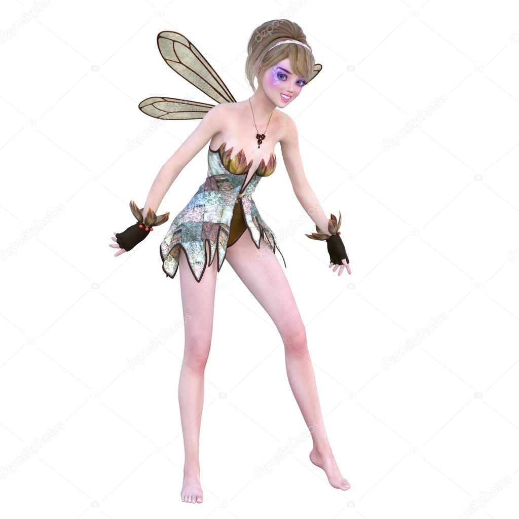 3D illustration of a fairy