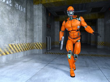 bir robot 3D çizimi