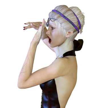 dişi bir vampir 3D çizimi