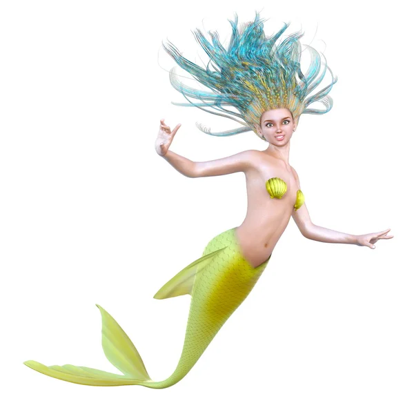 Illustrazione 3D della sirena — Foto Stock
