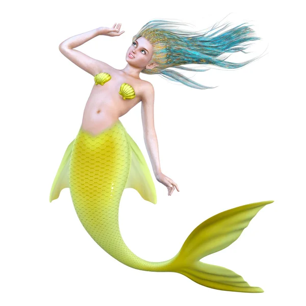 Illustrazione 3D della sirena — Foto Stock