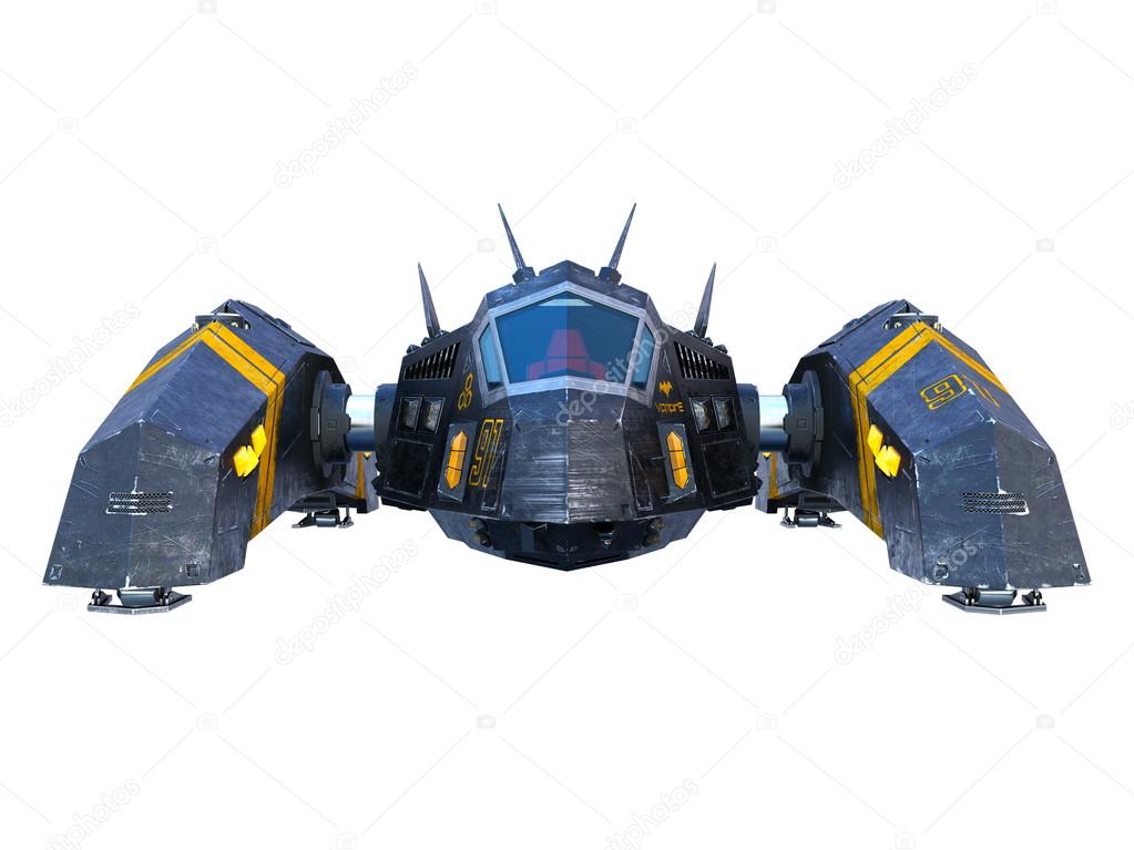 3D illustration of space ship