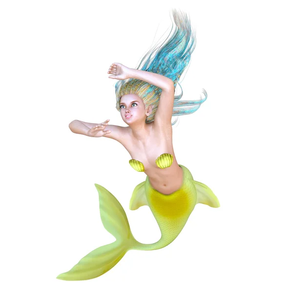 Deniz kızı 3D çizimi — Stok fotoğraf