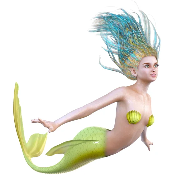 Ilustración 3D de una sirena — Foto de Stock