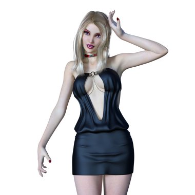 dişi bir vampir 3D çizimi