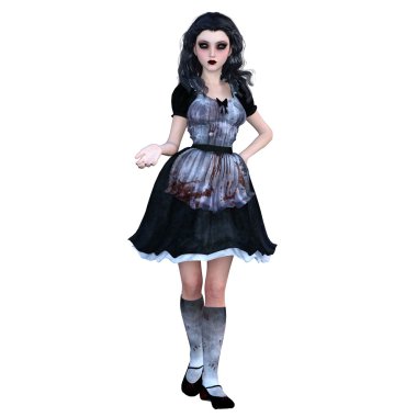 dişi bir vampir 3D çizimi