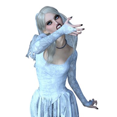 dişi bir vampir 3D çizimi