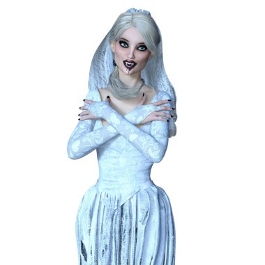 dişi bir vampir 3D çizimi
