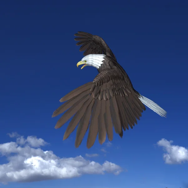 3D ilustracja bald eagle i niebo — Zdjęcie stockowe