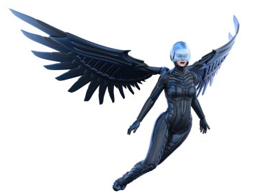 Süper bir kadın 3D çizimi