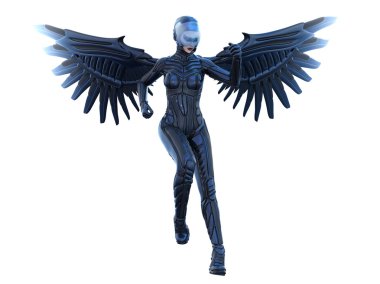 Süper bir kadın 3D çizimi