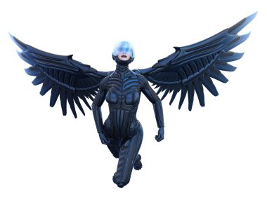 Süper bir kadın 3D çizimi