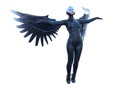 Süper bir kadın 3D çizimi