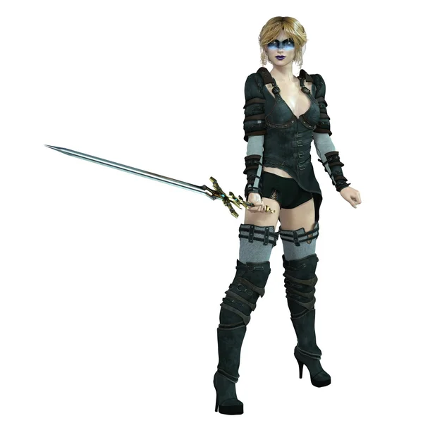 3D ilustracja kobiece wojownika — Zdjęcie stockowe