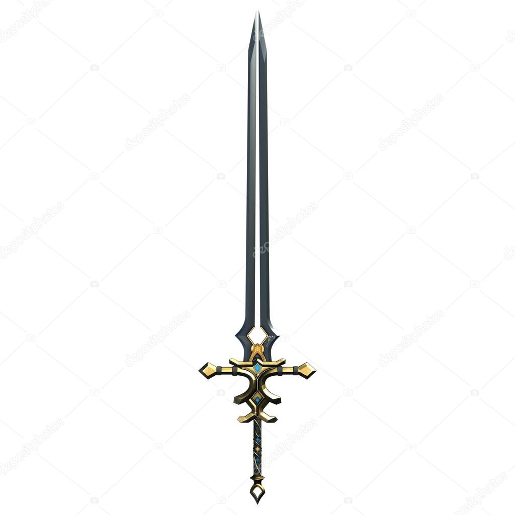 3D illustration of a sword