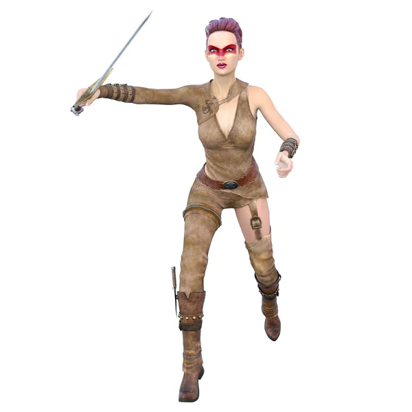 3D-Illustration einer Kriegerin — Stockfoto