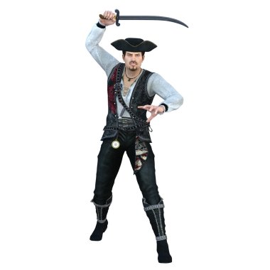 bir korsan 3D çizimi