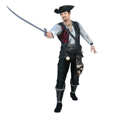 bir korsan 3D çizimi