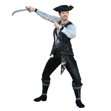 bir korsan 3D çizimi