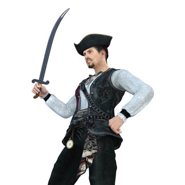 bir korsan 3D çizimi