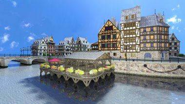 cityscape 3D çizimi