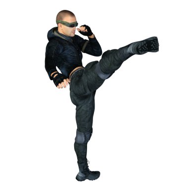 Genç bir adamın 3D çizimi