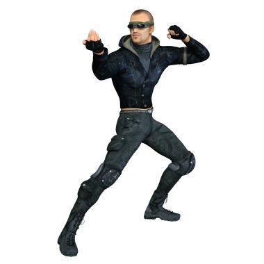 Genç bir adamın 3D çizimi