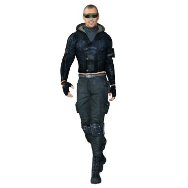 Genç bir adamın 3D çizimi