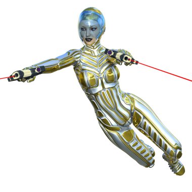 Süper kadın 3D çizimi