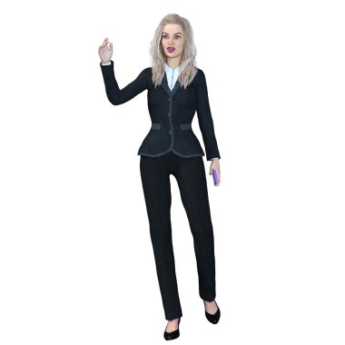 Genç bir kadının 3D çizimi