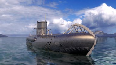 Denizaltı 3D çizimi